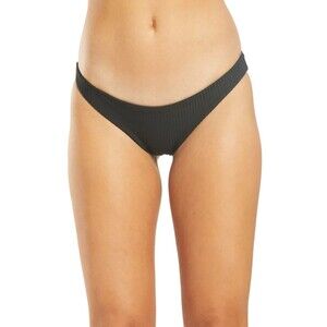 Hurley Women's Ribbed Mod Surf  Bikini Bottom  sz XS  Solid Black